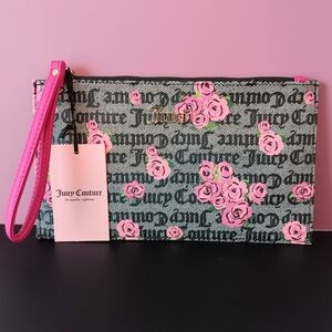 NWT 💥 JUICY COUTURE PINK and BLACK POUCH COSMETIC BAG